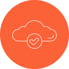 Verified Cloud icon single vector illustration