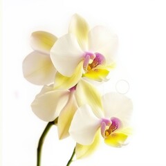 Obraz premium close up of white and yellow orchids