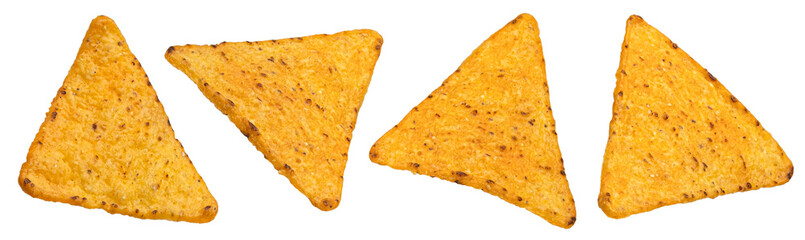 Nachos isolated on white background with clipping path, collection