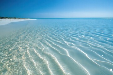 Naklejka premium calm turquoise water and white sand beach