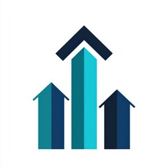 Minimal Flat Design Illustration of Upward Business Growth Arrows