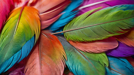 Obraz premium colorful parrot feathers
