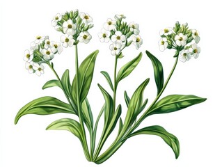 white flowering plant on a white background