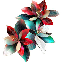 Fototapeta premium Vibrant floral art display artistic studio digital artwork colorful environment close-up nature concept