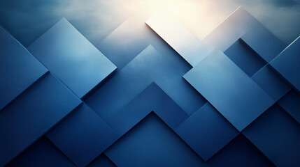 Fototapeta premium glowing gradient of deep and pale blues forms modern abstract background with layered geometric shapes. This design evokes sense of depth and tranquility