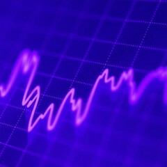 Fototapeta premium Close-up of a purple line graph on a grid.