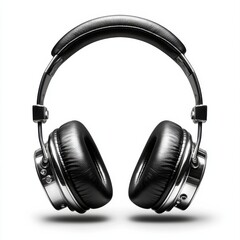 Sleek wireless headphones with cushioned ear cups, isolated on a white background, featuring adjustable headband and metallic accents.