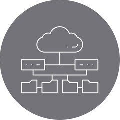 Cloud and Server Data icon single vector illustration