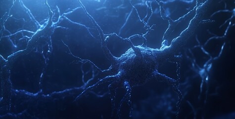 Microscopic View of Neuron Cell Neural Network Brain Cell Structure Synapse Connections Science