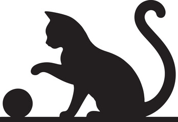 black cat with a ball