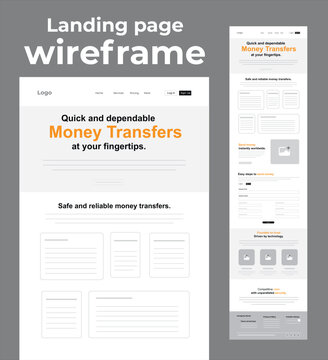 Corporate Landing Page Wireframe Design