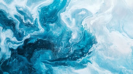 Obraz premium Serene Cyan Abstract Composition with Fluid Curves and Minimalist White Background