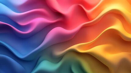 Obraz premium Colorful flowing fabric waves create a mesmerizing abstract pattern in bright tones