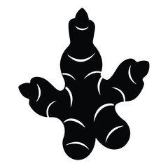 Versatile Ginger Root Silhouette Icon for Various Projects