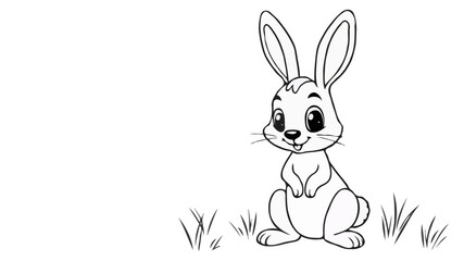 A cute cartoon style wild hare character for a children's book