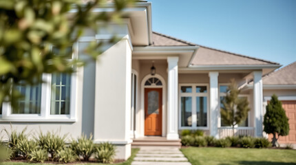 Obraz premium Luxury Home Exterior: Modern Architectural Design and Landscaping