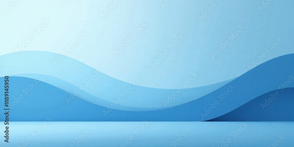 Poster serene blue wave abstract background design for product presentation