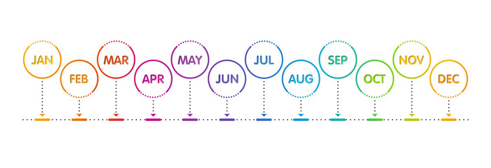 Infographic for presentation 12 months in 4 quarter can used for workflow layout, process diagram, flow chart.