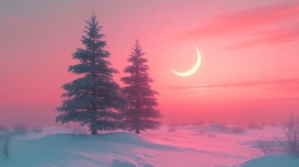 Fototapeta premium Enchanting Winter Sunset