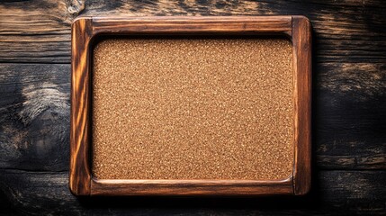 Corkboard on wooden table ready for notes, reminders, and creative ideas