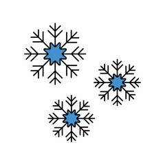 Snowflake  lineal color line icon with white background vector stock illustration