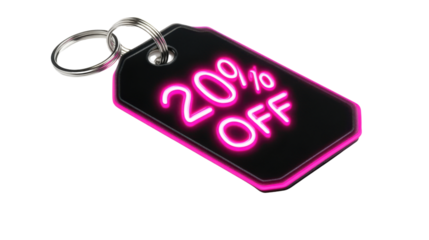 Price tag with 20 percent off isolated on white background