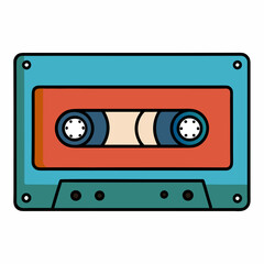 old audio cassette vector icon on white background