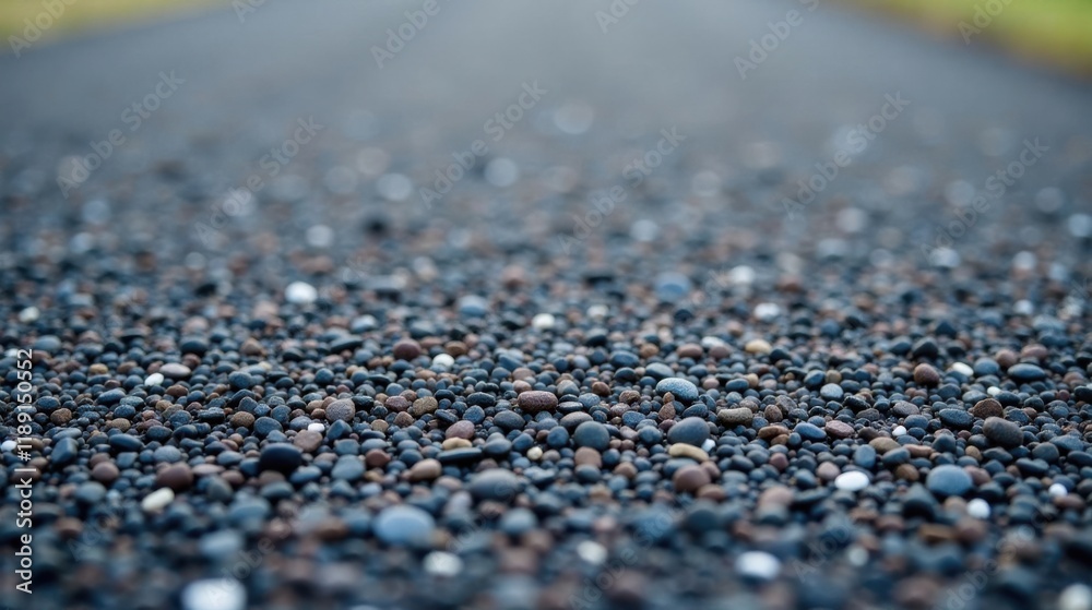 Poster close-up view of a diverse collection of smooth pebbles on a surface