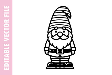 gnome, Easter line vector design
