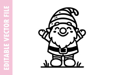 Easter gnome is happy time, Easter line vector design