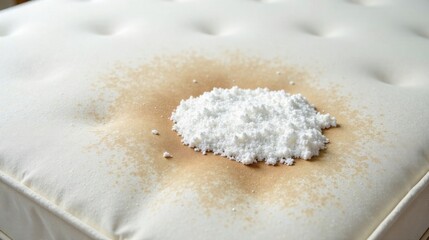 Cleaning a Stained Mattress with Granular Cleaning Agent
