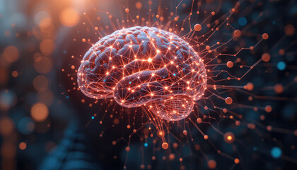 Human Brain Neural Network, The Concept of AI Big Data and Intelligent Thinking Illustration.