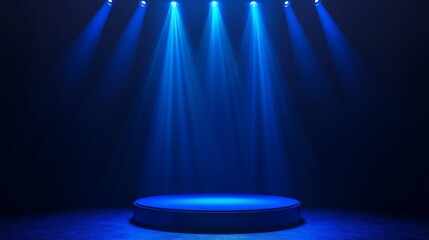 Spotlight Stage in Blue Light
