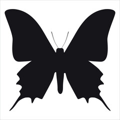 Black monochrome Butterfly Silhouette Vector illustration