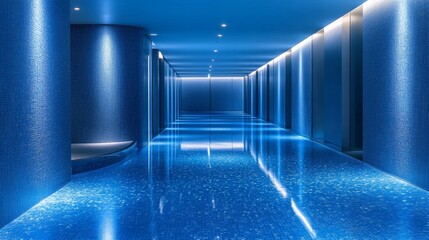 Obraz premium Luxurious Blue Hallway