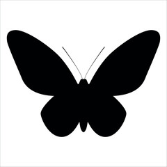 Black monochrome Butterfly Silhouette Vector illustration