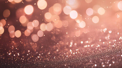 Rose gold bokeh abstract glitter background for Christmas and Valentine's Day