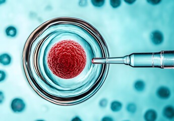 Fertility, in vitro fertilisation, cells under a microscope, creating life, human scientific assistance.
