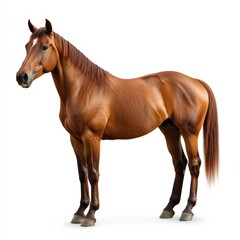 Obraz premium a brown horse standing on a white background