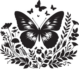 black and white butterfly