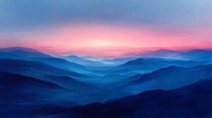 Fototapeta premium Dreamy Sunset Over Misty Mountains