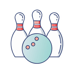 bowling ball and pins vector icon, bowling ball and pins vector illustration - simple illustration of bowling ball and pins, perfect for logos,and bowling ball and pins -themed designs.