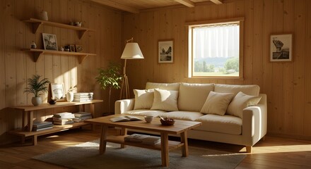 Fototapeta premium Interior living room design for a house 