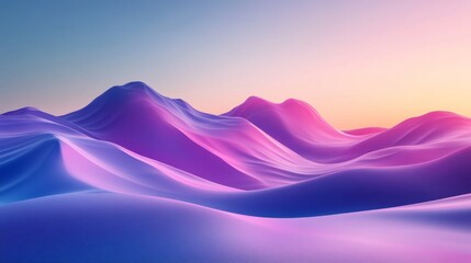 Surreal Gradient Mountains Landscape