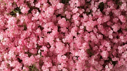 Obraz premium Delicate Pink Gypsophila Flowers in a Flat Lay Pattern Composition