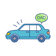 dad s car vector icon, dad s car vector illustration - simple illustration of dad s car, perfect for logos,and dad s car -themed designs.