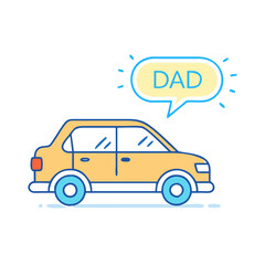 dad s car vector icon, dad s car vector illustration - simple illustration of dad s car, perfect for logos,and dad s car -themed designs.