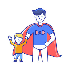 dad with superhero cape vector icon, dad with superhero cape vector illustration - simple illustration of dad with superhero cape, perfect for logos,and dad with superhero cape -themed designs.