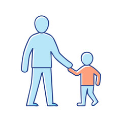 father and child holding hands icon