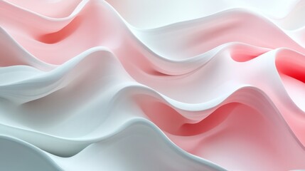 Obraz premium Abstract Waves of Pastel Pink and White